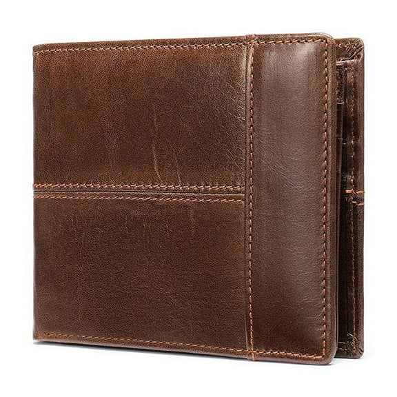 RFID BLOCKING Men's Bifold Leather Card Holder Wallet Convenient Purse w/ Zipper