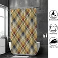 thumbnail image 4 of Coolnut Bath Shower Curtain Liners Plaid Check Texture 60x72in Polyester Waterproof with 12 Curtain Hooks, 4 of 6