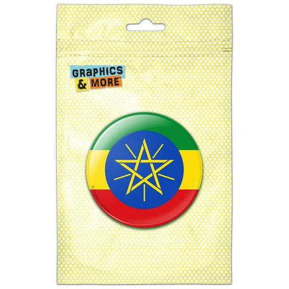Ethiopia National Country Flag Pinback Button Pin Badge