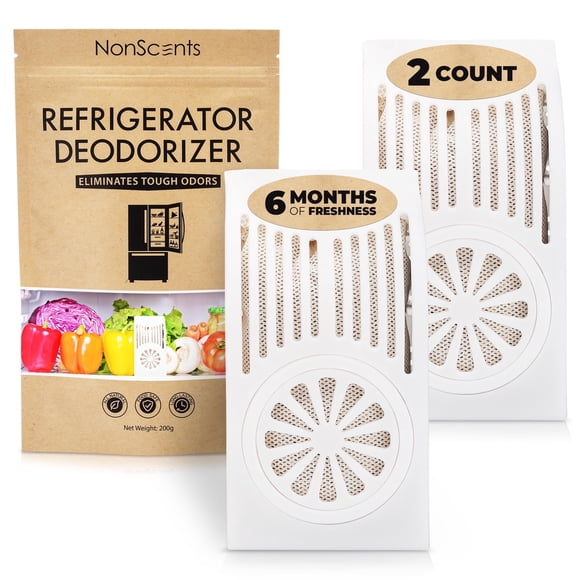 NonScents Refrigerator Deodorizer â?? Odor Eliminator for Fridge & Freezer â?? Outshines Baking Soda & Deodorizer with Activated