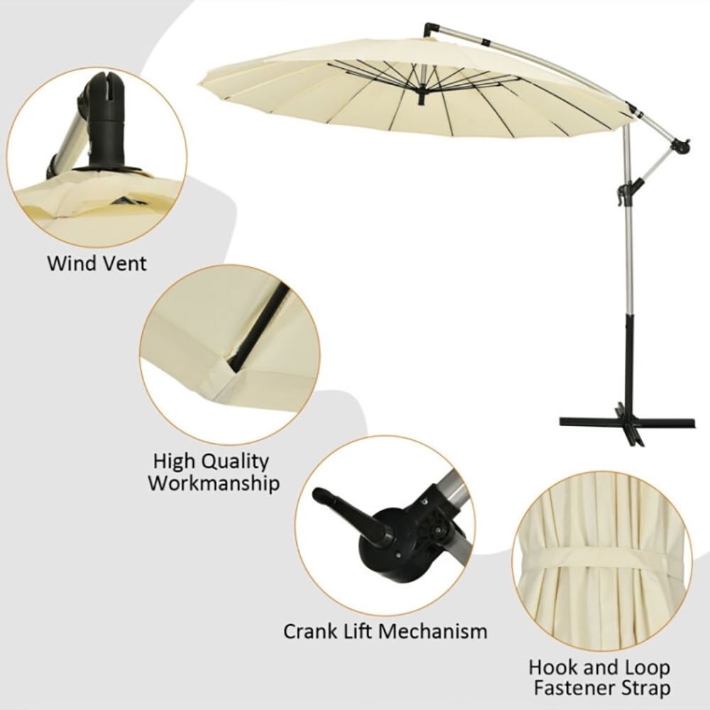 Aimee Lii 10 Feet Patio Umbrella Market Hanging Umbrella for Backyard Poolside Lawn Garden, Outdoor Umbrellas for Patio, Beige Aimee Lii 10 Feet Patio Umbrella Market Hanging Umbrella for Backyard Poolside Lawn Garden, Outdoor Umbrellas for Patio, Beige