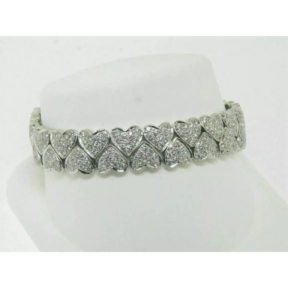 Women's Tennis Bracelet 8 Ct Round Cut White Moissanite 14K White Gold Plated