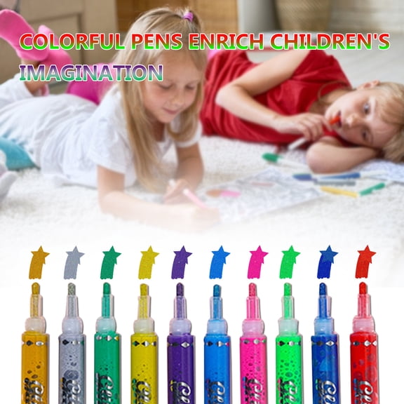 Permanent Markers, Student Drawing Watercolor Pen Set 10 Colors Marker Washable Painting Pen 5ml, Back to College