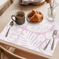 thumbnail image 3 of Palm Tree Monstera Placemats Set of 4 Lavender White Leaf Boho Botanical Tropical Place Mats Indoor Wipeable Table Mats Washable Cloth Dining Table Placemats for Kitchen Holiday Decor 13x19 Inch, 3 of 9