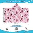 thumbnail image 2 of Halloween Pink Ghosts and Heart Pumpkins Hooded Bath Towel，50"x30" for Ages 3 To 12 Kids, Quick Dry Lightweight Soft Microfiber Hood Beach Towel Cover Up for Kids, 2 of 7
