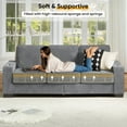 thumbnail image 6 of Lunale 83.9" Corduroy Sofa with Cup Holders, Modern 3-Seater Couch for Living Room, Gray, 6 of 10