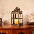 thumbnail image 3 of Sziqiqi Black Candle Warmer Lamp with Timer: 11" Dimmer for Large 3-Wick Jars Rustic Wax Melter Vintage Lantern Safe for Home with Kids Pets Decor, 3 of 8