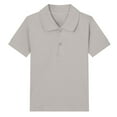 thumbnail image 4 of Linfrsh Toddler Boys Girls Polo Shirt Solid Short Sleeve Lapel Button School Uniform Shirts Summer Kids Casual Clothes(Grey,7-8 T), 4 of 4