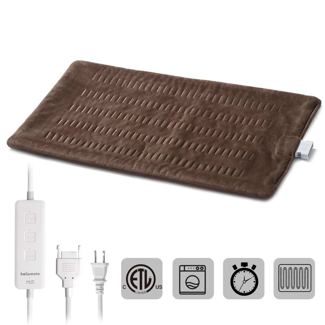 Hellomoto Fast Heat Electric Heating Pad for Fast Pain and Cramps