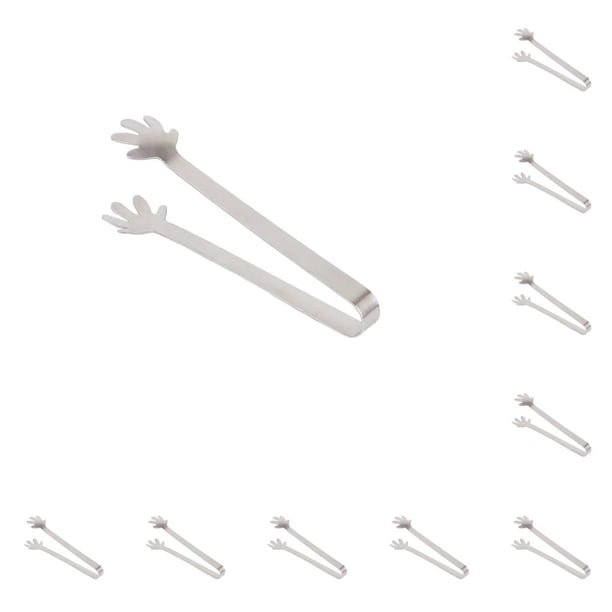 Yuarrent Food Tongs Stainless Steel Cooking Ice Restaurant Kitchen Washable Cookware Dessert Tong Household Clips Dessert Cube Tipo 1 10Conjunto