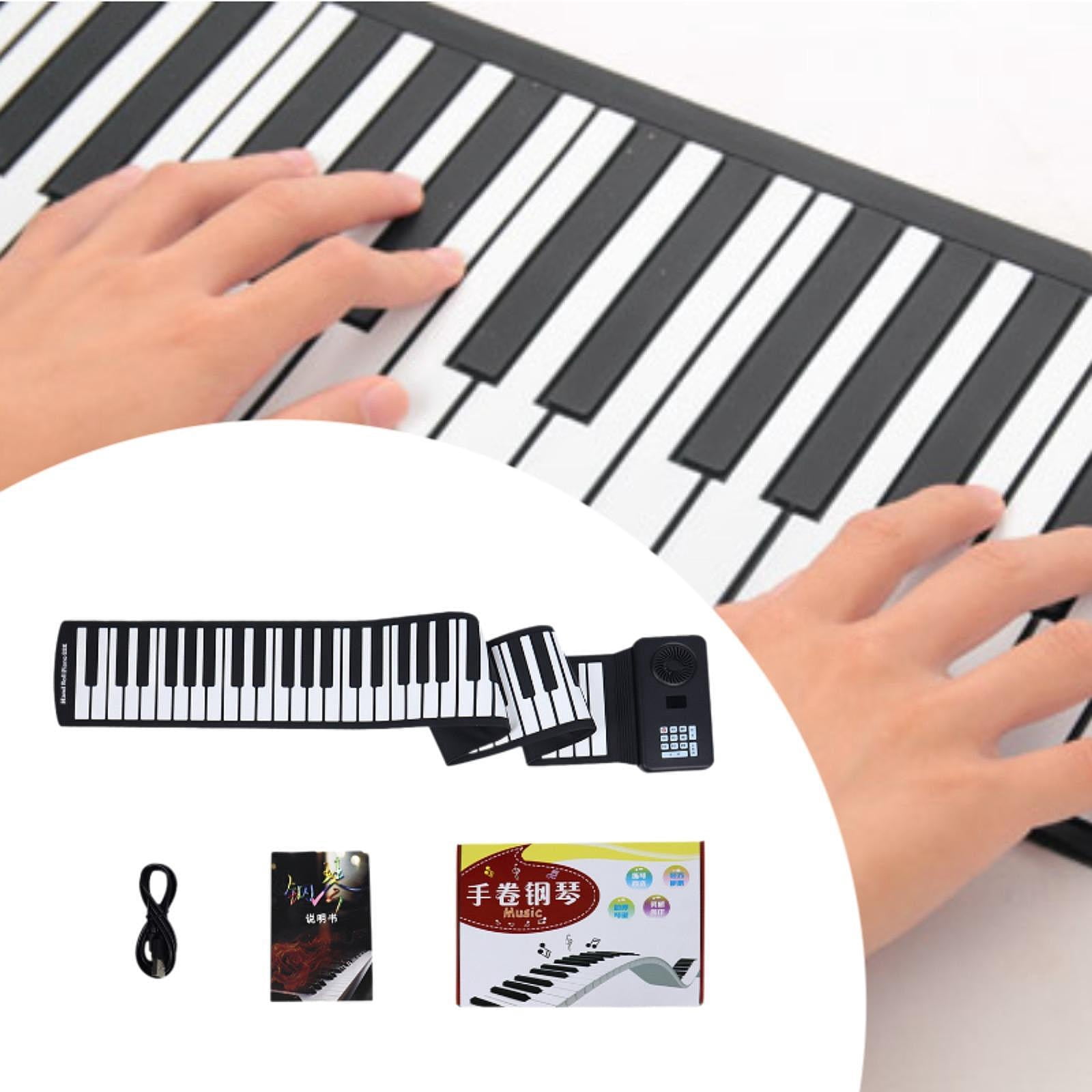 JWQFBC 88 Key Roll up Piano Electronic Hand Roll Piano Lightweight Practice 16 Rhythms,
