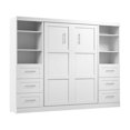 thumbnail image 4 of Bestar Boutique Ensemble de Lit Double Mural 3 Pcs avec Tiroirs et Étagères, Blanc, 4 of 8