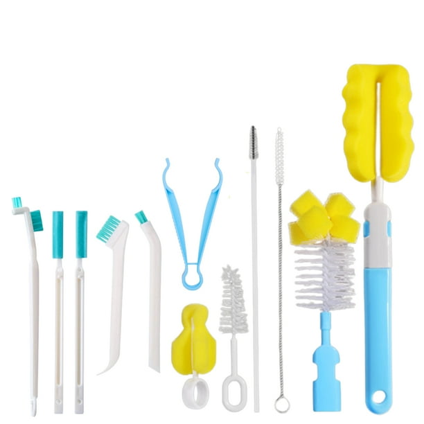 DEELLEEO Baby Bottle Brush Cleaner Kit, 12 Pcs Cleaning Brush Set for