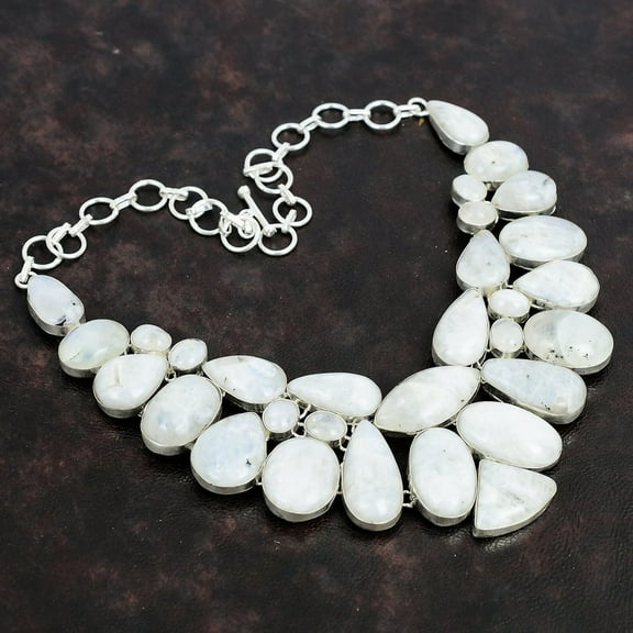 Rainbow Moonstone Necklace – Natural Flashy Moonstone in Handmade 925 Sterling Silver Jewelry Gift for Her