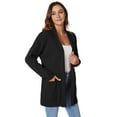 thumbnail image 6 of Anygrew Open Front Cardigan Sweater Long Sleeve Black Cardigan For Women with Pocket,Size L, 6 of 7