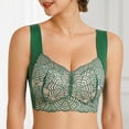 thumbnail image 2 of PEASKJP Womens Bras Comfortable Women's Front Closure Plus Size Full Coverage Lace Underwire Racerback Bra (Green,44), 2 of 4
