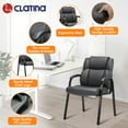 thumbnail image 5 of CLATINA Leather Guest Chair with Padded Arm Rest for Reception Meeting Conference and Waiting Room Side Office Home Black 4 Pack, 5 of 11
