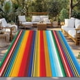 thumbnail image 2 of Mexican Stripes Outdoor Rug for Patio/Deck/Porch, Non-Slip Large Area Rug 5 x 8 Ft, Ethnic Horizontal Lines Tribal Geometric Art Indoor Outdoor Rugs Washable Area Rugs, Camping Rug Carpet Runner, 2 of 8