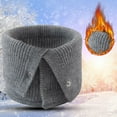 thumbnail image 2 of UJNDER Winter Scarf for Men and Women Wool Bib Double Thick Knit Ring Warm Windproof Grey One Size, 2 of 8