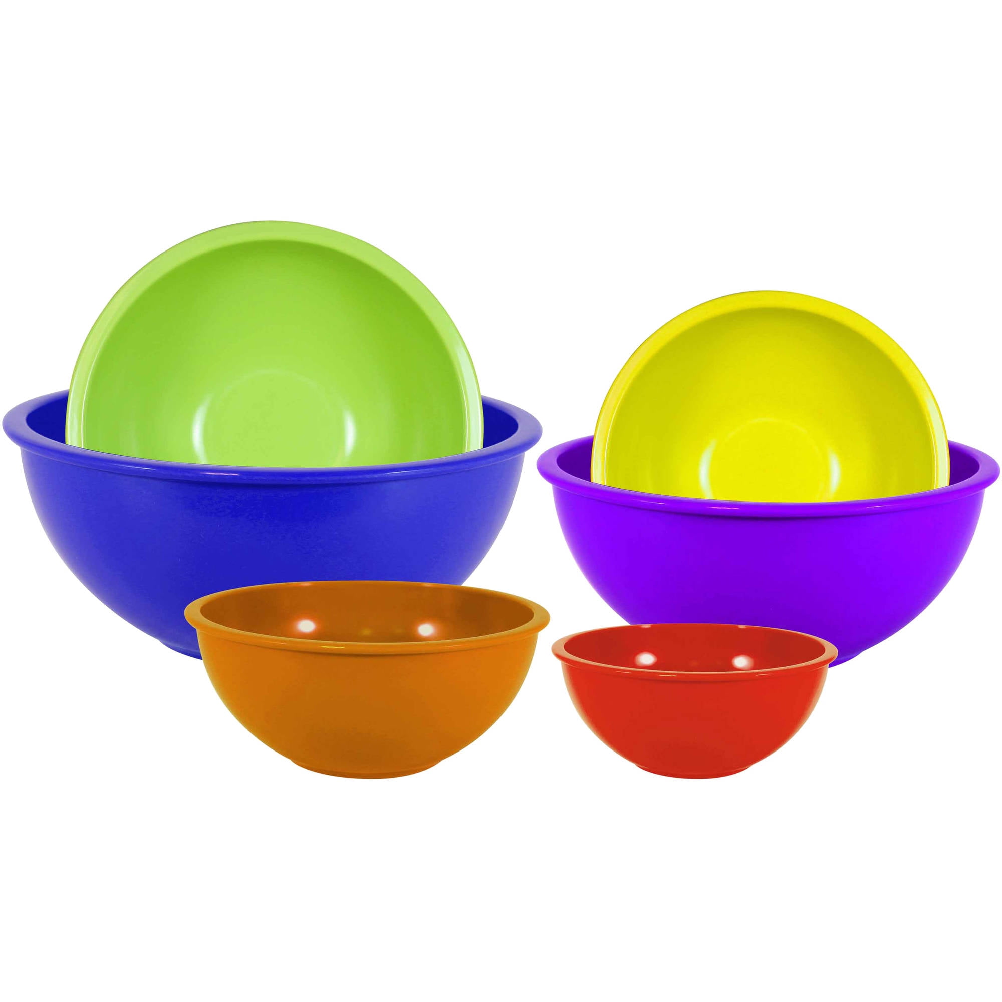 Orange Gourmet Home Products 6 Piece Nested Polypropylene Mixing Bowl Set