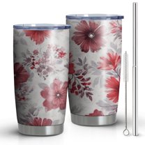 20 Oz Pioneer Flower Coffee Tumbler Double Wall Insulated Stainless Steel Water Bottle | Metal Reusable Thermoses Flask with Cup Cap | Leak & Sweat Proof with Anti-Dust Lid