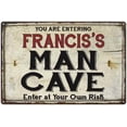thumbnail image 1 of FRANCIS'S Man Cave Sign Rustic Garage Decor Gift 8x12 Metal 208120035130, 1 of 1