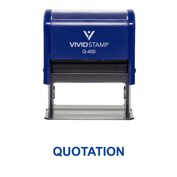 Vivid Stamp Quotation Office Self Inking Rubber Stamp (Blue Ink) - X-Large