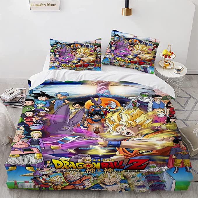 Anime Dragon Ball Z Bedding Bed Set 3 Pieces Lightweight Cartoon Goku