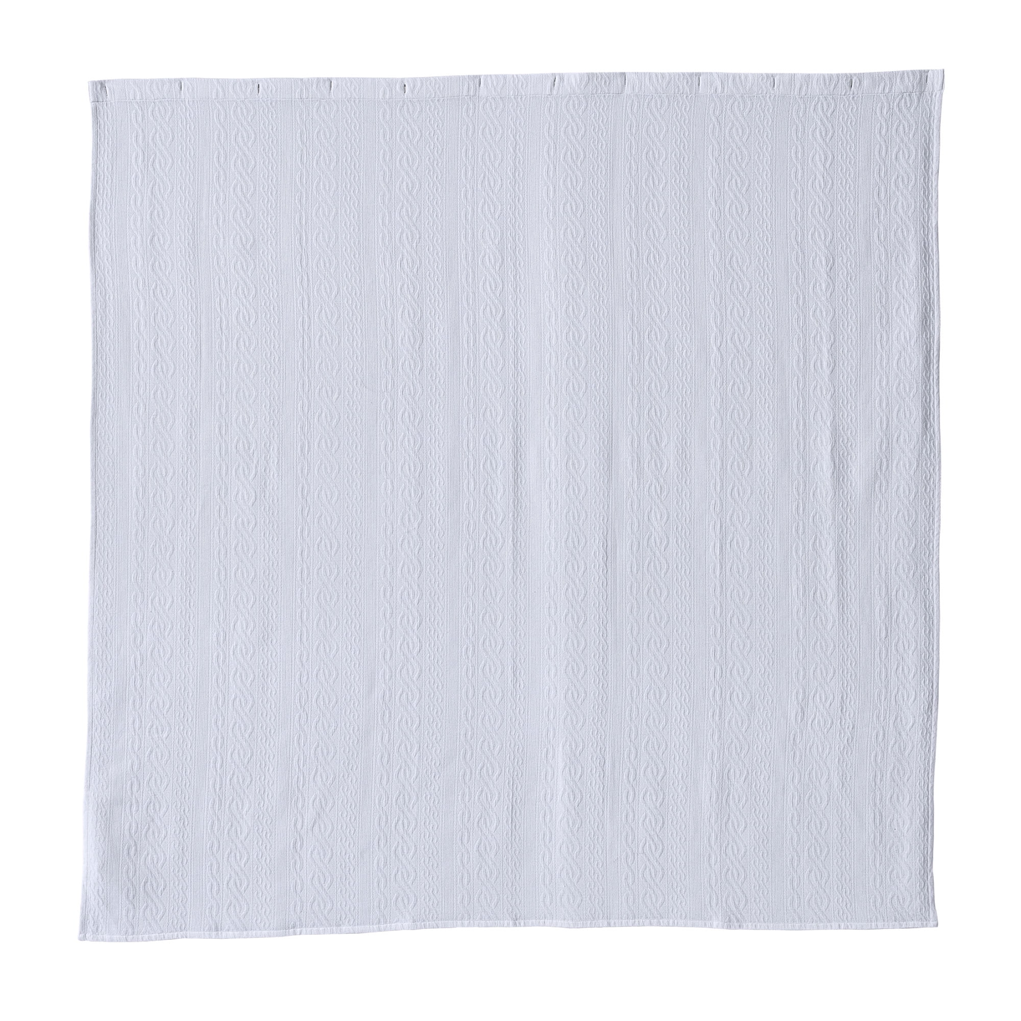 Better Homes & Gardens Winter Seasonal Christmas Cable Knit Shower Curtain Arctic White BCI 100% Cotton, 72 W x 72 L, 1 Piece