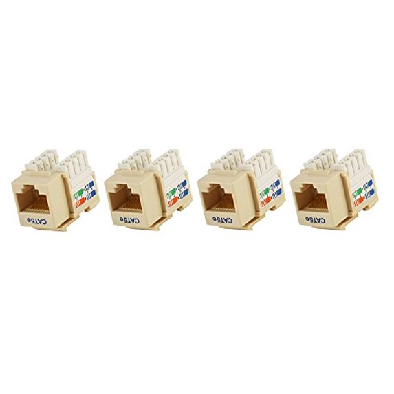 eDragon 5 Pack Cat5E Punch Down Keystone Jack - Beige