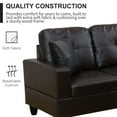 thumbnail image 4 of Wzlam Faux Leather 2 Piece Sofa Set with Chaise, L Shaped Sectional Couch Living Room Sofa for Bedrooms, Apartments and Offices, Brown (Facing Right Chaise), 4 of 6