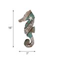 thumbnail image 3 of Rustic Wooden Nautical Hanging Handcarved Seahorse Wall Decor,Distressed Seahorse Wall Sculpture, 3 of 6
