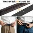 thumbnail image 6 of Mens Belt Leather Ratchet Belt for Dress Pants Casual Automatic Buckle Belt Fit 28"-46" Waist, 1 3/8" Wide, Coffee, X25021, 6 of 10