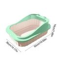 thumbnail image 3 of Cat Litter Box, 24x18x12 In Semi-Enclosed Oversized Litterbox With Tray - Light Blue Odor-Proof Cat Pan, 3 of 6