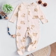 thumbnail image 2 of CAICJ98 Baby Pajamas Newborn Sleepers for Boy Girl Clothes 0 3 6 9 12 Months Footed Pjs Clothes for Toddler Boys (Khaki,0-3 Months), 2 of 3