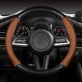thumbnail image 2 of Car Steering Wheel Cover Wheel Cover Protector, Anti-Slip Breathable Full Surround Four Season Universal Car Accessory For Mazda All Models -Perforated Brown, 2 of 6