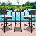 3 Piece High Top Patio Set, Modern Bar Height Bistro Set with High Top