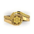 thumbnail image 2 of 0.45 ct Brilliant Round Cut Yellow Zircon 14K Yellow Gold Solitaire with Accents Engagement Bridal Wedding Ring Band Set size 5.5, 2 of 7