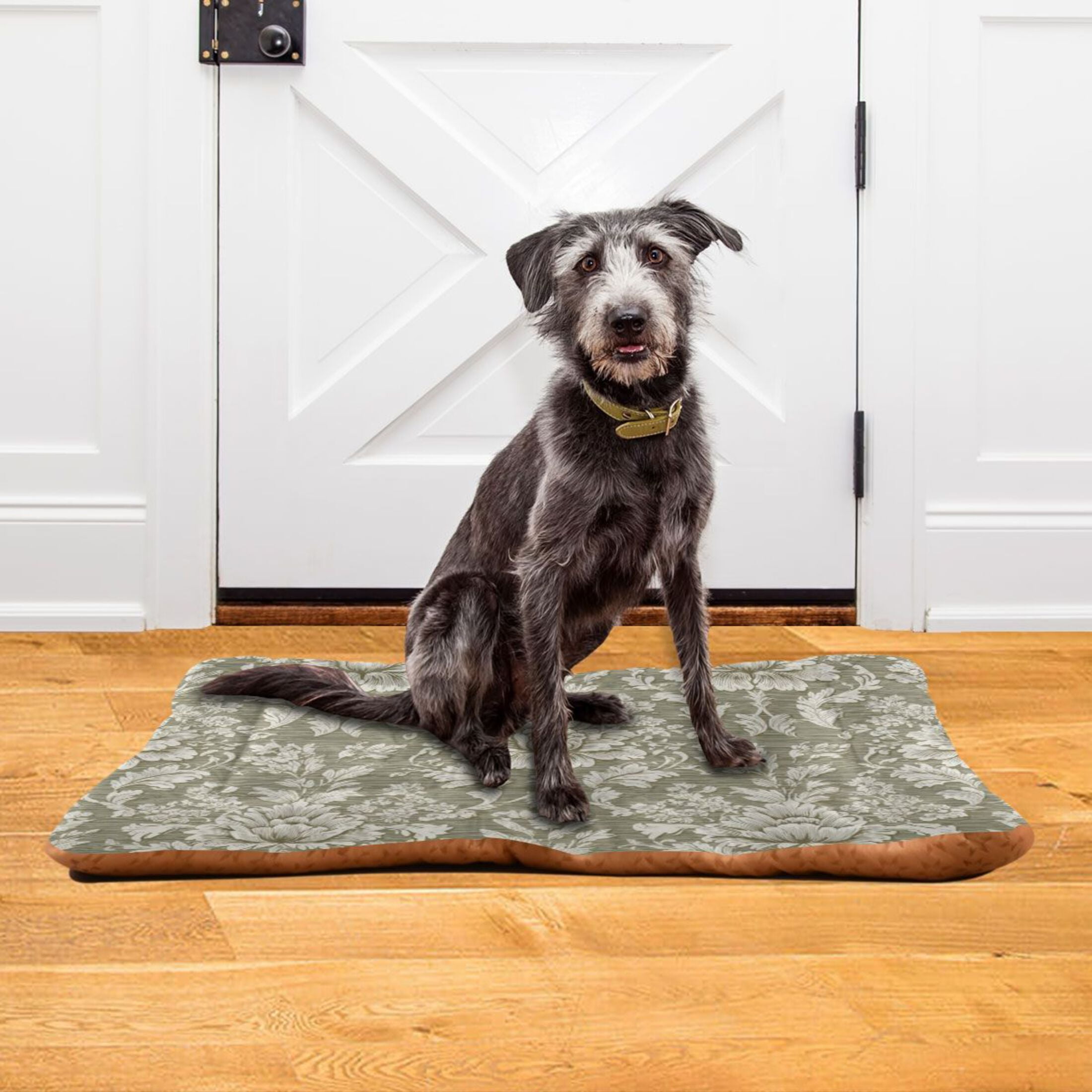 Cozy Mat Pet Bed Indoor Outdoor Warm Soft For Cat Dog Puppy(S/M) A Vintage-style Damask Pattern