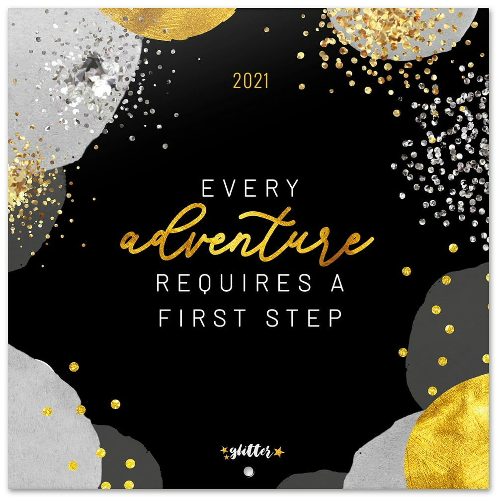 2021 Bilingual Glitter Gold Dreams Wall Calendar