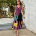 thumbnail image 3 of Something In The Wind Graphic Womens Night Club Maxi Dress V Neck Sleeveless Bohemia Long Dresses, 3 of 9