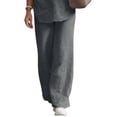 thumbnail image 4 of FASHIONWT Basic Loose Loungwear Long Sleeve Shirts Baggy Pants Summer Women Outfit Sets, 4 of 4