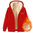 thumbnail image 5 of idosla Womens Fleece Lined Zip Up Hoodie Thermal Warm Sherpa Pullover Sweatshirts Love Heart Print Sweaters Cute Tops (Red, 4XL), 5 of 7