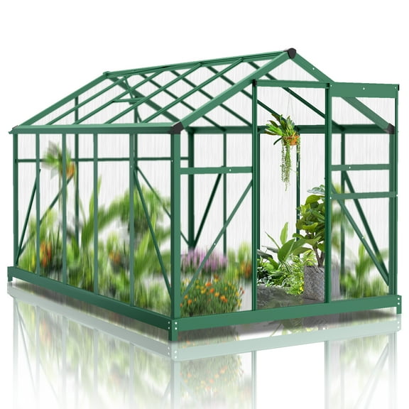 UbesGoo Plant Hot House, Walk-in Greenhouse for Outdoors, Durable with Screen Windows & Shelving, 6'x10', Green