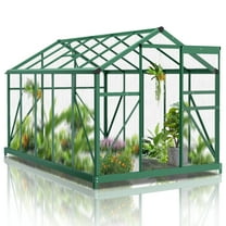 UbesGoo Plant Hot House, Walk-in Greenhouse for Outdoors, Durable with Screen Windows & Shelving, 6'x10', Green