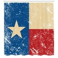 thumbnail image 3 of Texas Star Shower Curtain, Grunge Flag Illustration with Lone Star Retro Independence Sign, Fabric Bathroom Set with Hooks, 69W X 84L Inches Extra Long, Vermilion Beige Navy Blue, by Ambesonne, 3 of 3