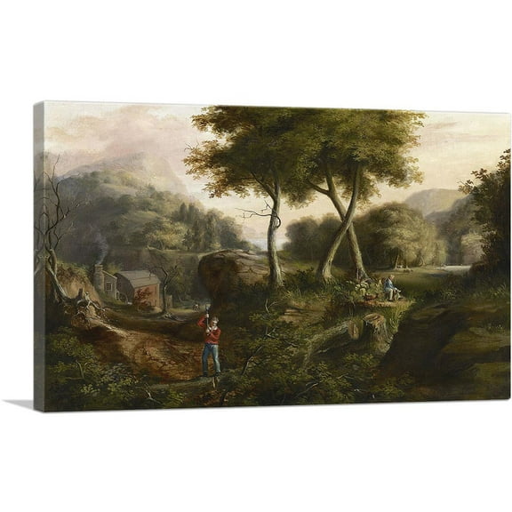 ARTCANVAS Landscape 1825 Canvas Art Print by Thomas Cole - Size: 18" x 12" (0.75" Deep)