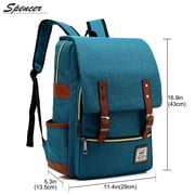 Spencer Canvas Laptop Backpack for Women Men - Shoulder Travel Daypack Anti-theft Satchel Rucksack Computer Bag with USB Charging Fit 16 Laptop