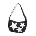 thumbnail image 3 of Bolso bandolera para mujer, bolso de hombro informal con patrón de estrella para ir al trabajo al aire libre Negro, 3 of 8
