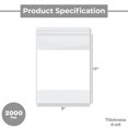 thumbnail image 2 of SSBM Clear Reclosable Zipper Bags 9" x 12" 4 Mil 2000 Pieces Waterproof Poly Bags for Snacks, Food and Small Items, 2 of 5